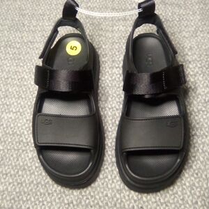 UGG Kids Black Open-Toe Sandals